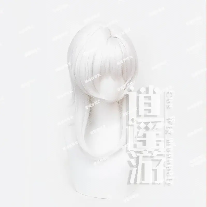 Xiyaoyou Fushan Cosplay Wig Seven Strange Talks Simulation Hair White Wolf Tail Wig Anime Realistic Show Mechanism Hair Cap