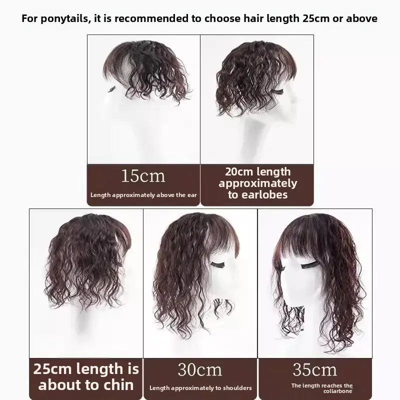 Women's Hair Extensions Full Real Hair Curling Fake Hair Pieces Volumizing Hair Extensions Natural Looking Scalp Hair Pieces