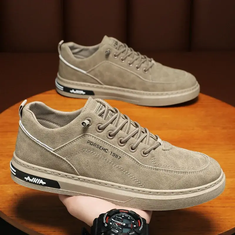 Autumn Men's New Breathable Work Safety Shoes Trendy Casual Sports Shoes Versatile Board Shoes For Motorcycle Riders