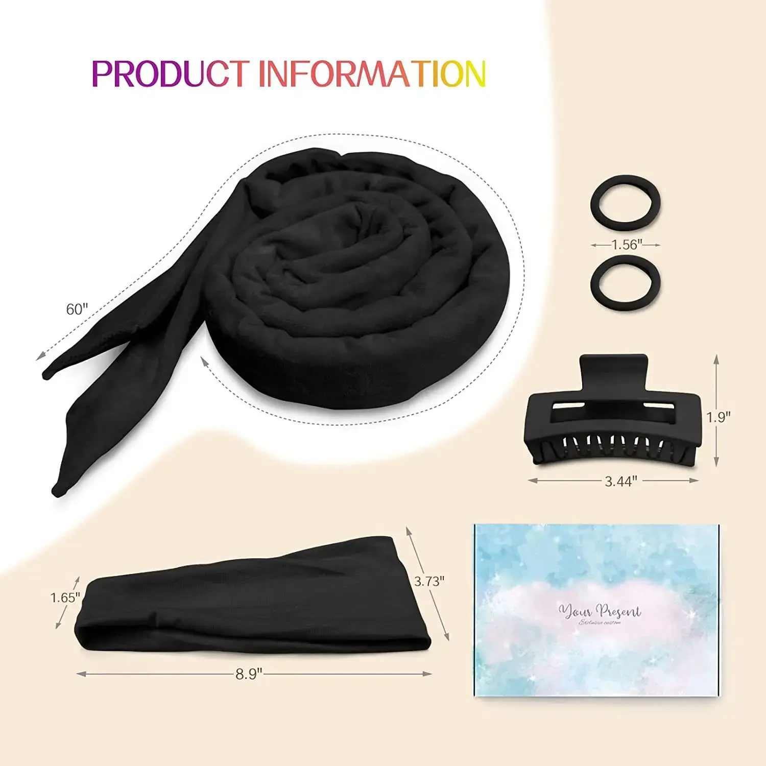 Heatless Sleep Curly Hair Band Set Big Wave Hair Styling Tool Box Gift Set Lazy Person's No Heat Curling Iron Hair Accessory