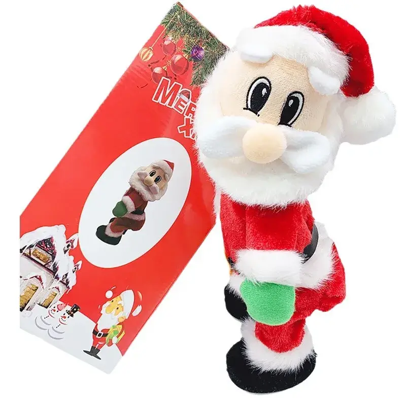 Electric Music Santa Claus Christmas Parachute Decoration Hanging Ornaments Plastic Material Home Decor Mini Model Gifts