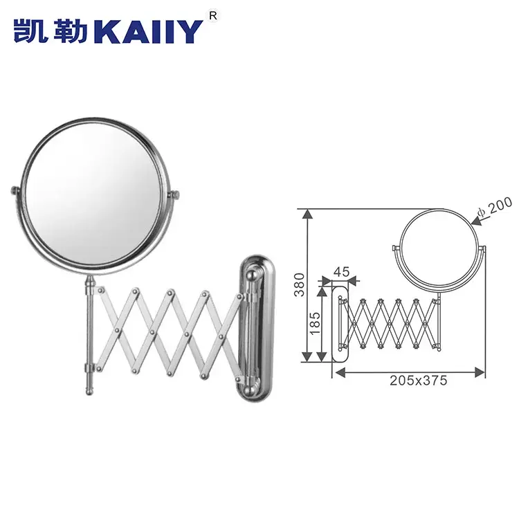Large Double-Sided Foldable Adjustable Makeup Mirror Bathroom Wall-Mounted Beauty Mirror Hotel Bathroom Toilet Mirror