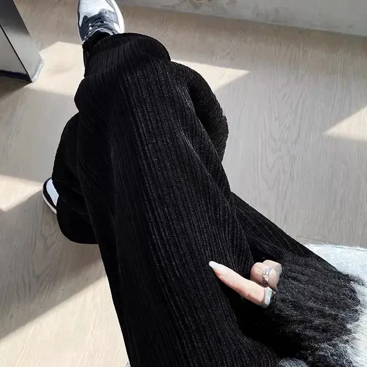 Women's High Waist Fleece Lined Wide Leg Pants Drapey Floor Length Trousers Spring Autumn Winter Hot Sale Of The Season New Styl