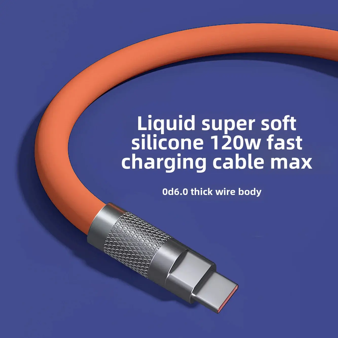 Zinc Alloy Liquid Silicone Data Cable Thickened 6.0 For Apple Android Type-C Motorcycle Electronic Accessories Equipment Spare P