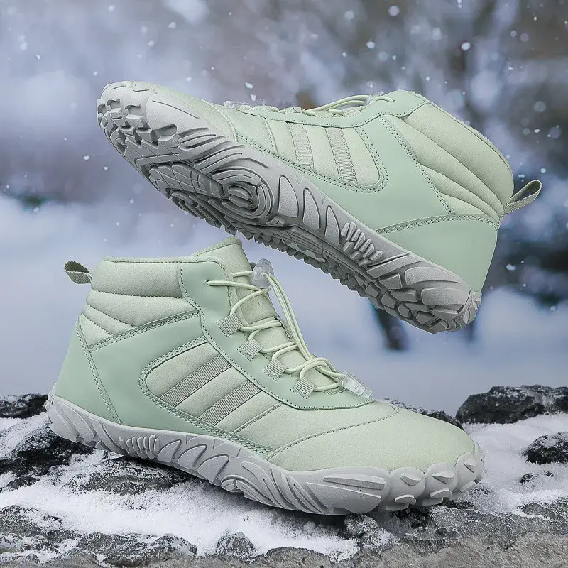 Outdoor Five-Finger Snow Boots Couple Men's Waterproof Pearl Cotton Fleece-Lined And Thickened Climbing Cotton Shoes Winter Seas