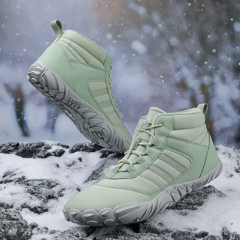 Outdoor Five-Finger Snow Boots Couple Men's Waterproof Pearl Cotton Fleece-Lined And Thickened Climbing Cotton Shoes Winter Seas