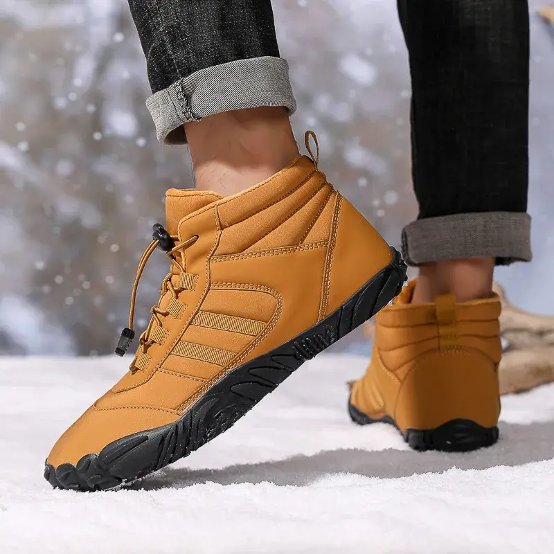 Outdoor Five-Finger Snow Boots Couple Men's Waterproof Pearl Cotton Fleece-Lined And Thickened Climbing Cotton Shoes Winter Seas