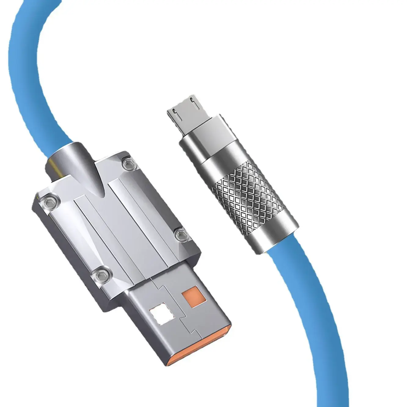 Zinc Alloy Liquid Silicone Data Cable Thickened 6.0 For Apple Android Type-C Motorcycle Electronic Accessories Equipment Spare P