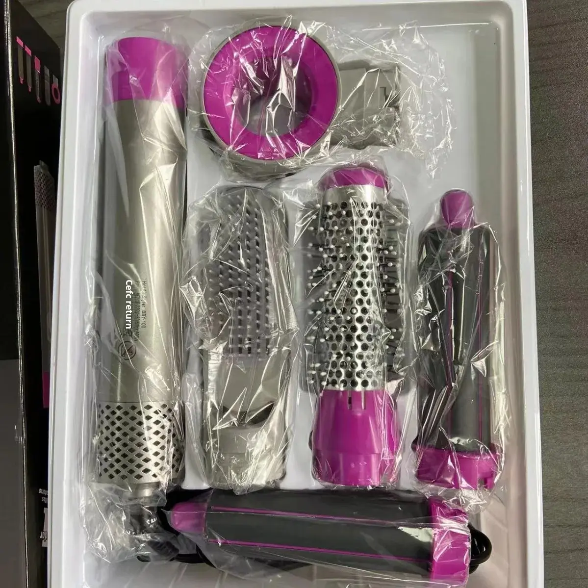 Cross-Border New Five-in-One Hairdryer Brush Automatic Curling Stick Straight Two-Use Beauty Hair Styling Brush Electric Blow Dr