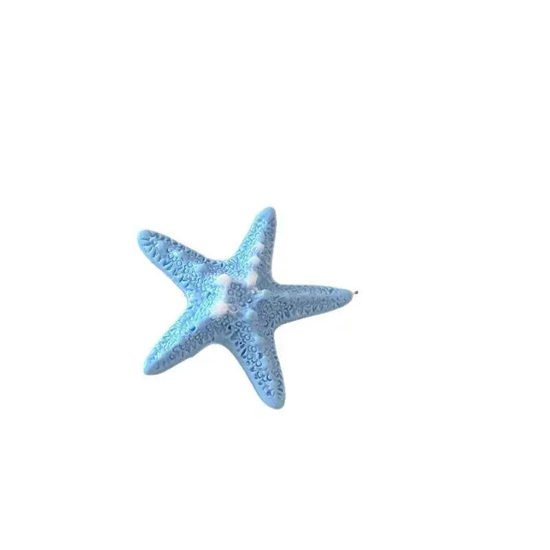 Island Vacation Blue 3D Starfish Hair Clip Women's Sweet Cool Beach Vacation Duckbill Clip Side Bangs Clip Hair Accessories