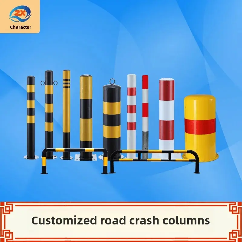 Thickened Steel Pillar Reflective Warning Sign Post Road Dividers Isolation Columns Anti-Collision Fixed Gear Shift Pillar