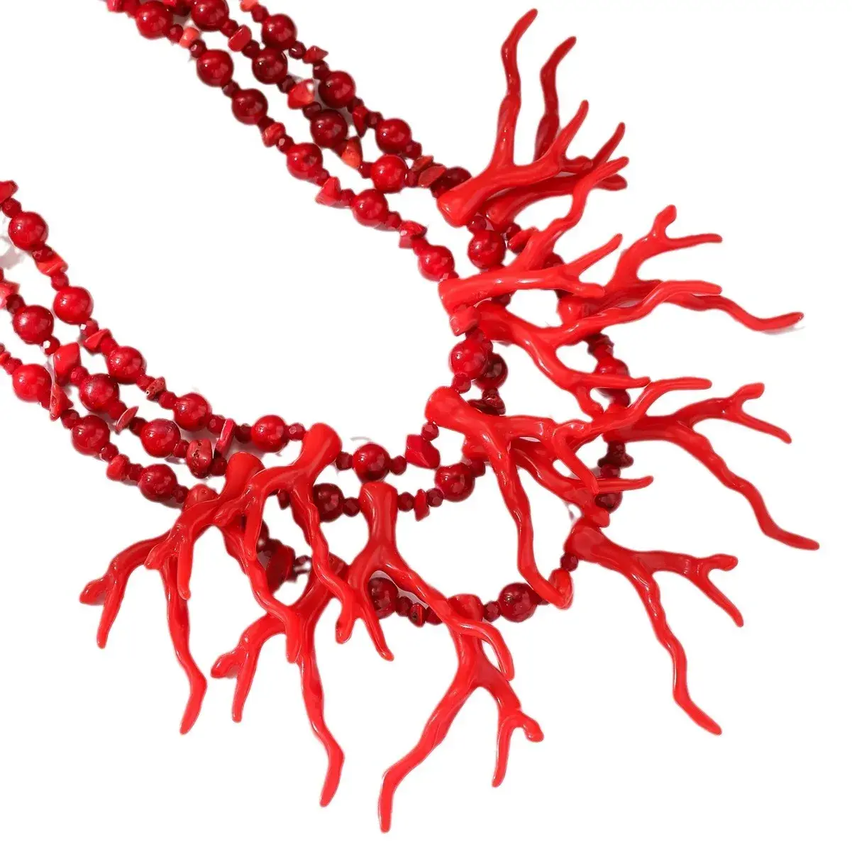 New Fashionable Unique Punk Decorative Necklace Vintage Exaggerated Multi-layer Coral Clavicle Chain