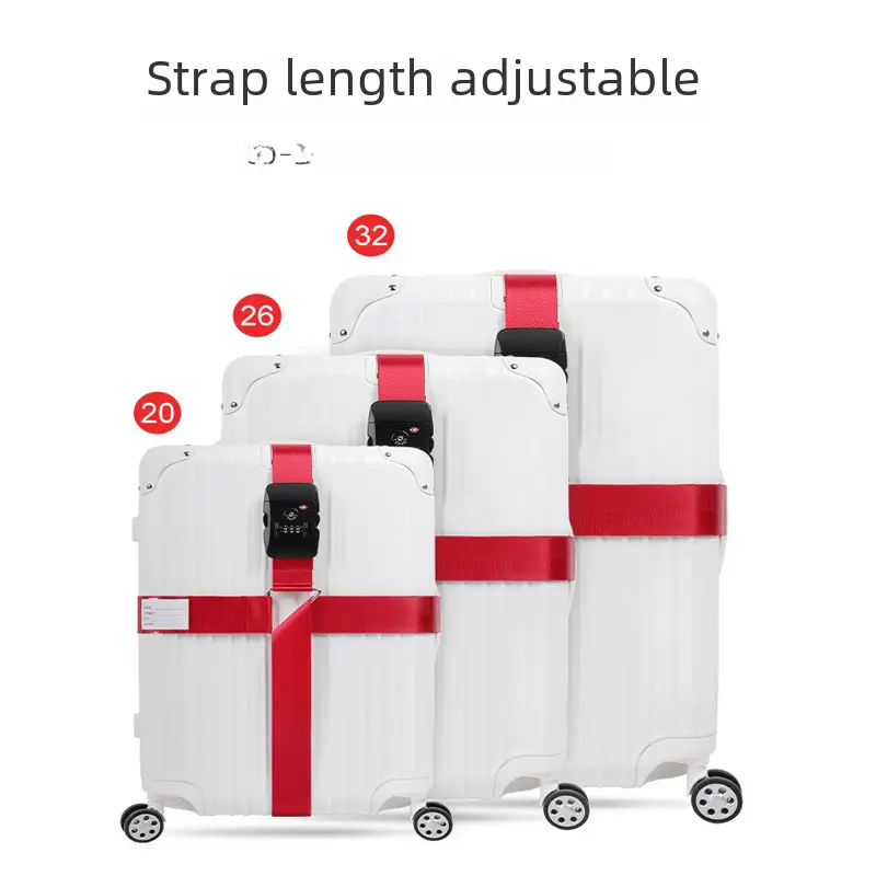 10-digit Password Lock Crossbody Travel Case Tsa Sea Port Lock Support Luggage Strap Reinforcement Box Packing Strap Cool Gray