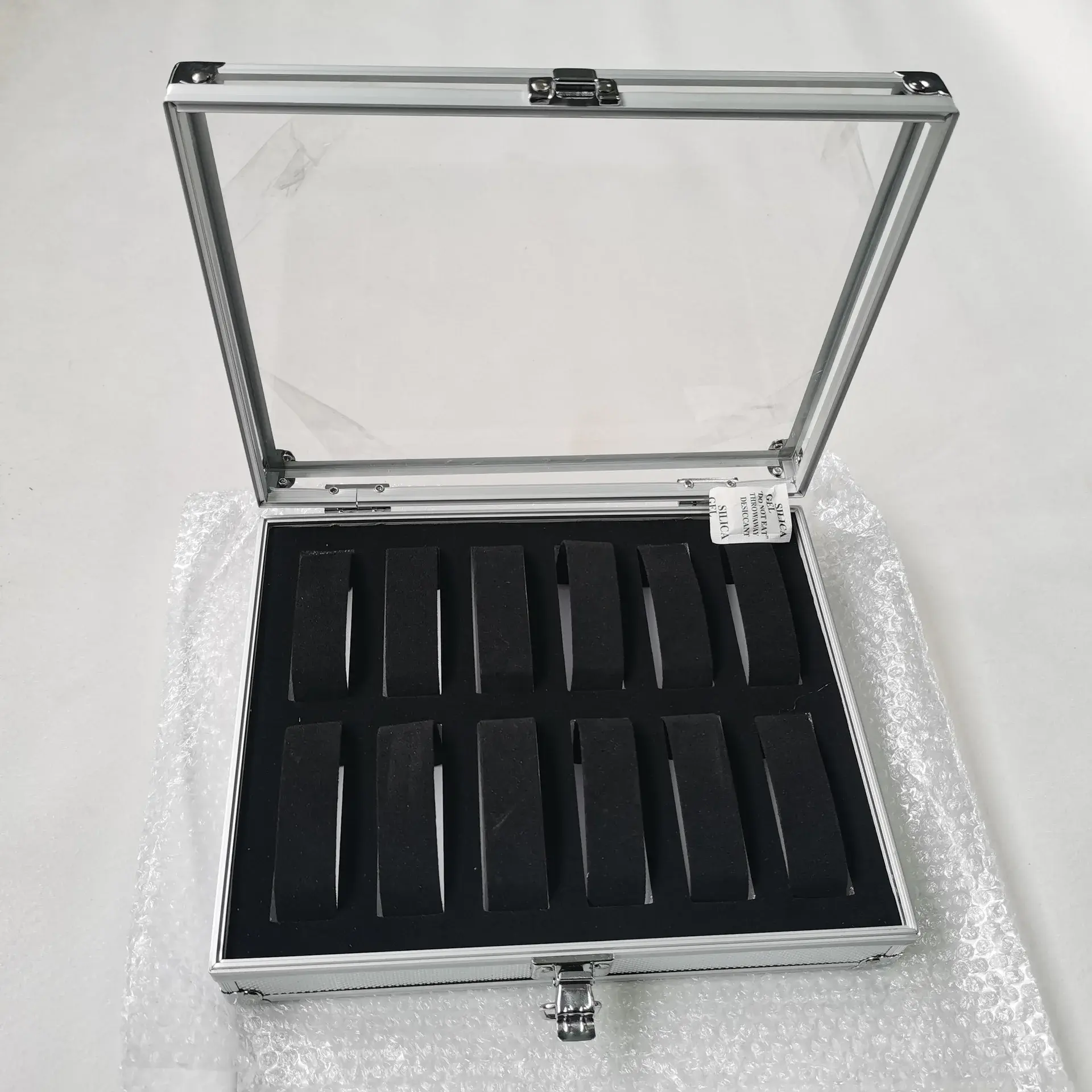 High-End Black Aluminum Alloy Watch Box 12-Piece Set Watch Case Luxury Watch Display Boxes For Storefront Or Personal Use