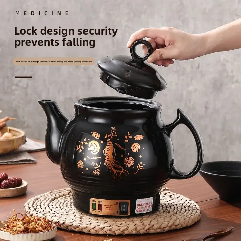 Automated Home Use Chinese Medicine Boiler Ceramic Mechanical Pharmacy Pot Lifter Health Supplements Cooking Vessel Sand Pot