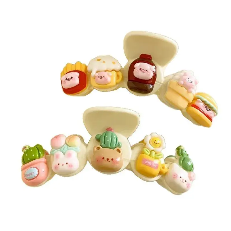 2025 New Children's Cartoon Shark Clip Little Girl Cute Donut Hair Accessories Headwear Female Toddler Hair Clips Salon Fixation
