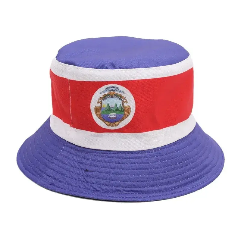 Digital Print American Flag Fishing Cap Versatile Sun Hat Double-Sided Wearable Casual Bucket Hat for Outdoor Activities