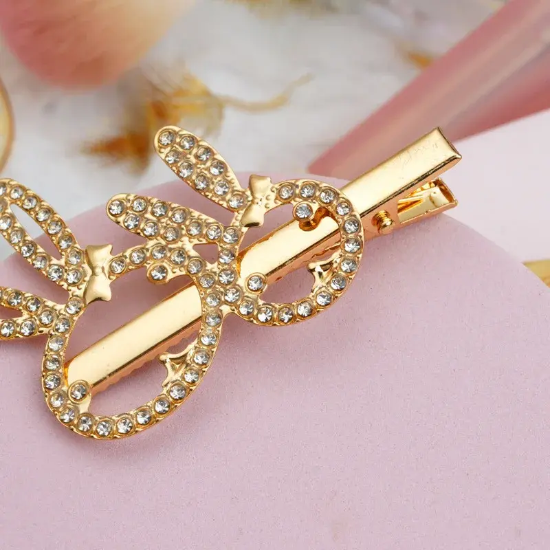 Elegant French Style Pearl Embellished Hair Clip Women's Cute Single Letter Hairpin Net Red Popular Hair Accessories
