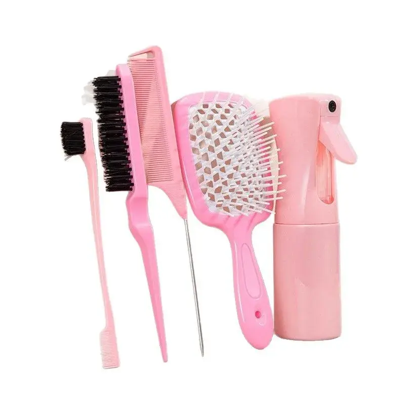 Detachable Nine Row Comb Brush Set Professional Hairdressing Steel Needle Tip Tail Comb for Extensions Spray Bottle Kit