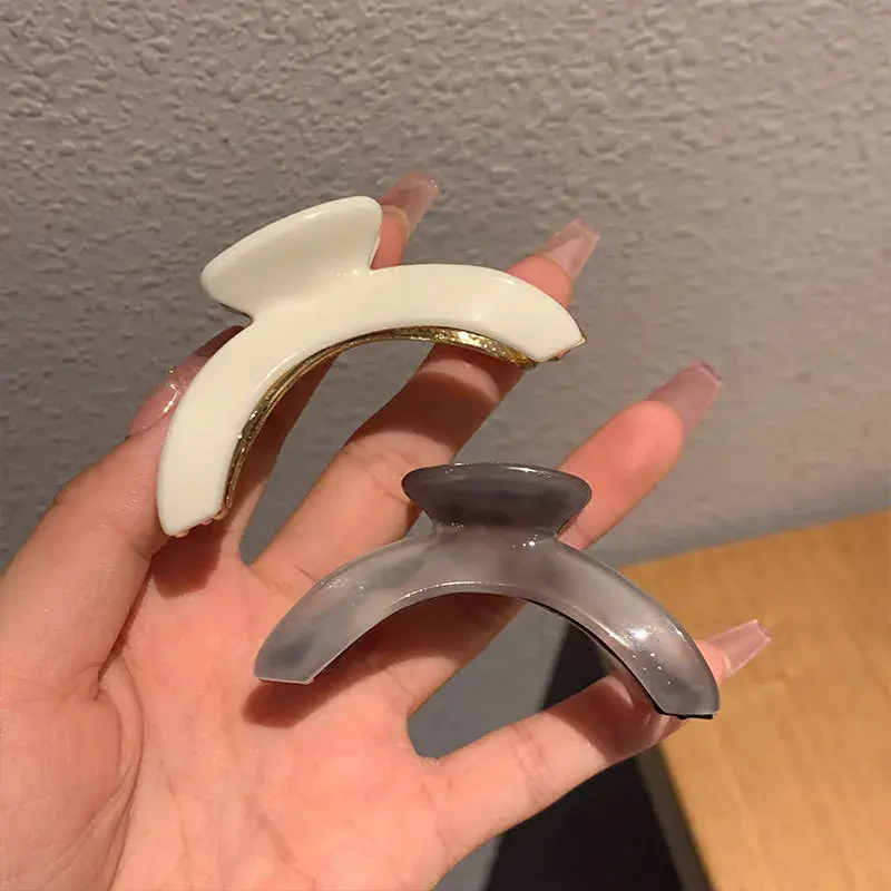 New Premium Arch Shaped Medium Hair Claw Clip Half Updo Shark Clamp High Quality Acetate Women's Hair Accessories Salon Grade