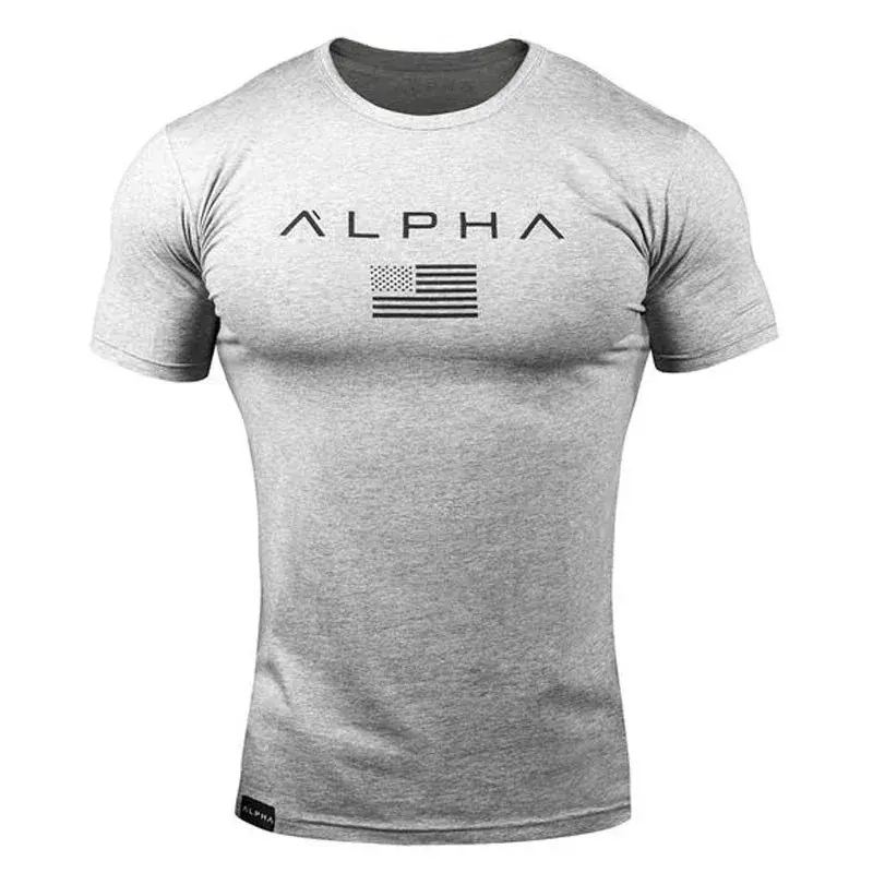 Muscle Brothers Men's Short Sleeve round Neck Sport T-shirt Summer Running Fitness Training Clothing Alpha Dry Quick-drying
