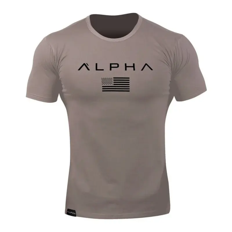 Muscle Brothers Men's Short Sleeve round Neck Sport T-shirt Summer Running Fitness Training Clothing Alpha Dry Quick-drying