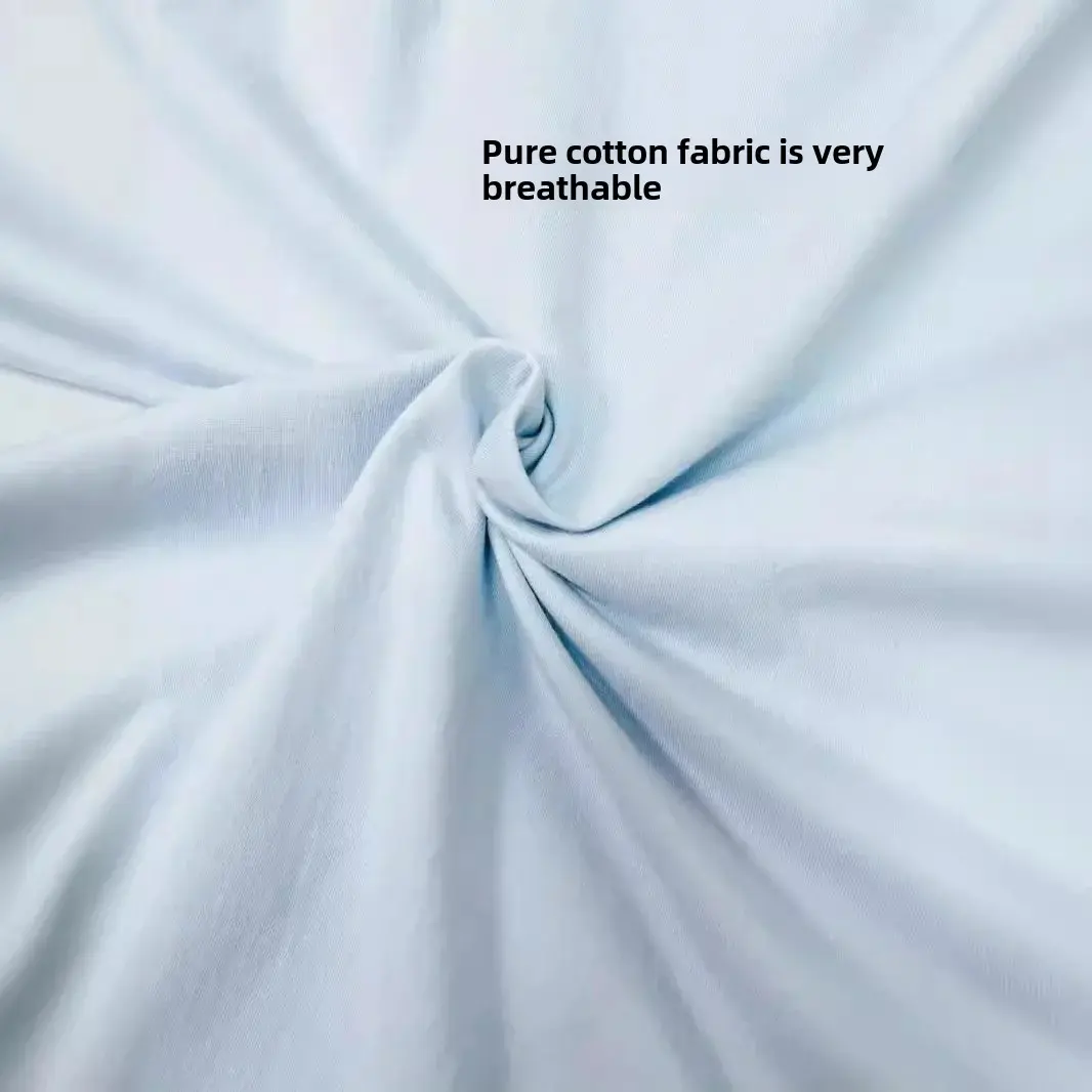 Loose Casual Pure Cotton Short Sleeve T-Shirt In Light Blue For Women Commuter Friendly Slimming Top Perfect For Summer 2024
