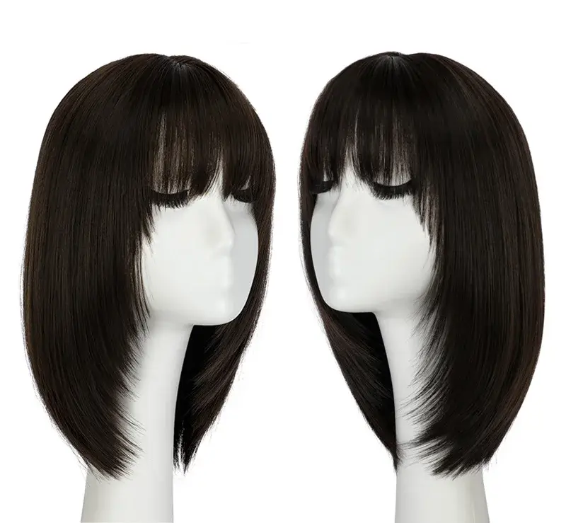 Summer Fashion New Arrival Layered Clavicle Short Hair Wig Full Head Cover Simulation Artificial Wig Breathable Natural