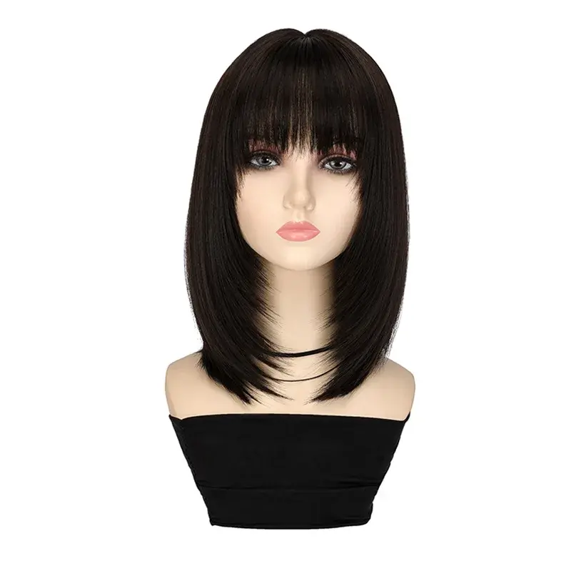 Summer Fashion New Arrival Layered Clavicle Short Hair Wig Full Head Cover Simulation Artificial Wig Breathable Natural