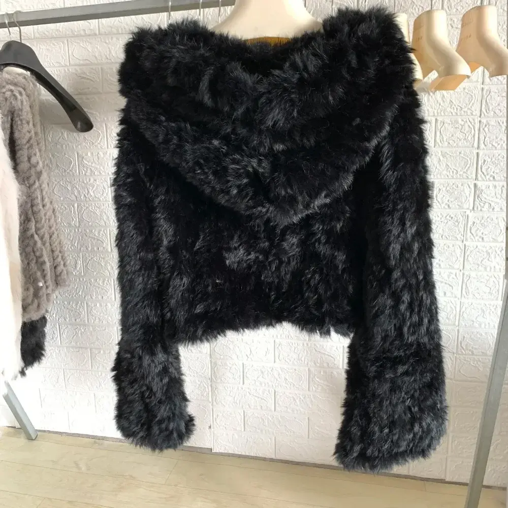 Real Rabbit Fur Coat Autumn Winter Women 100% Natural Fur Jacket Loose Manual Weave Quality Streetwear Hooded Flare Sleeves New