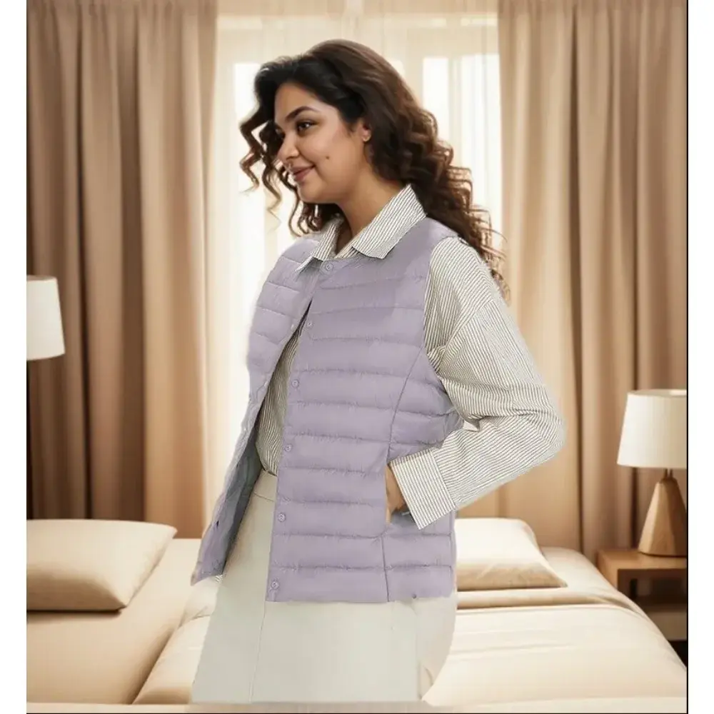2024 New  Wihte Duck Down Vests LightWomen Waistcoat Spring Autumn Outerwear Inner Cloth Portable Warm Sleeveless Liner Casual