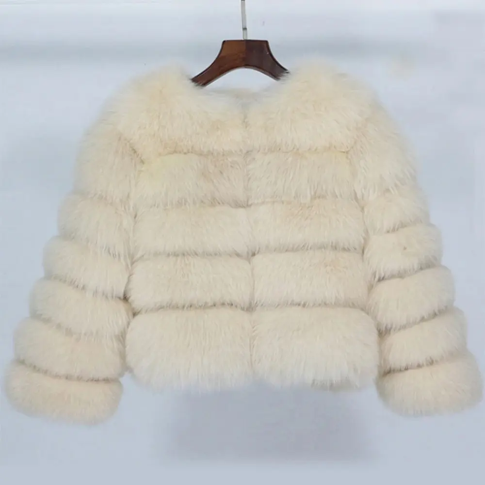 2023 Real Fox Fur Coat Winter Jacket Women Natural Fox Fur Raccoon Outerwear O-neck Thick Warm Luxury Female Plus Size