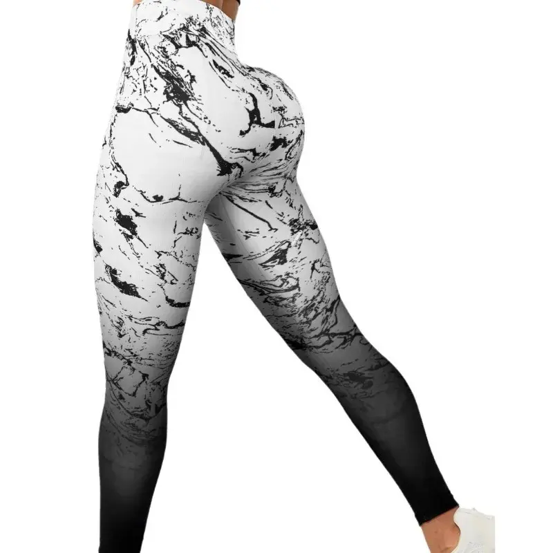 Seamless Printed Sports Yoga Pants with High Waist Fashionable Sexy Peach Buttocks Leggings Exercise Running Yoga Pants