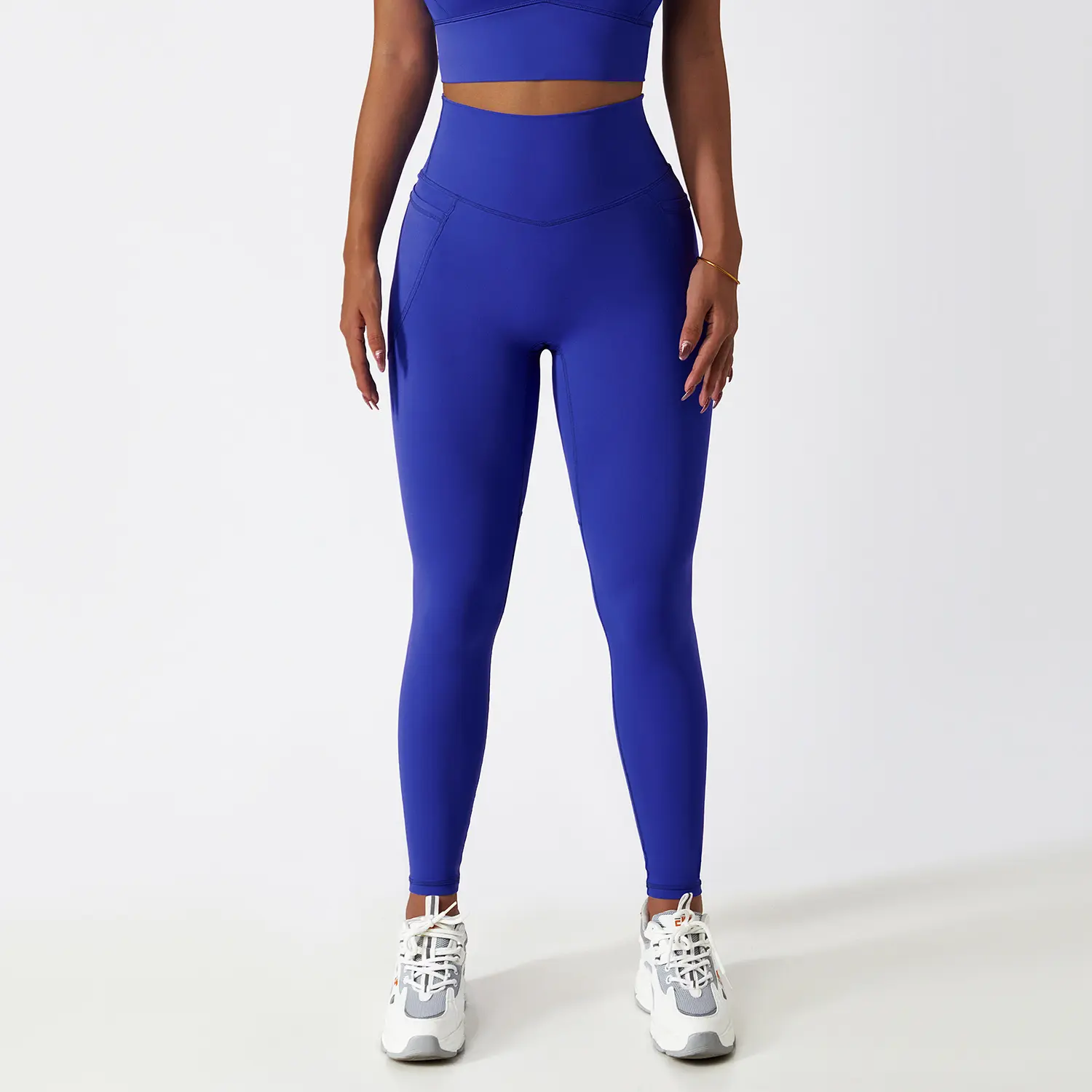 Women Fitness Leggings Yoga Workout Running Pants High Waist Butt Lift Sports Tights Side Pocket Mesh Leggings Trousers Pants