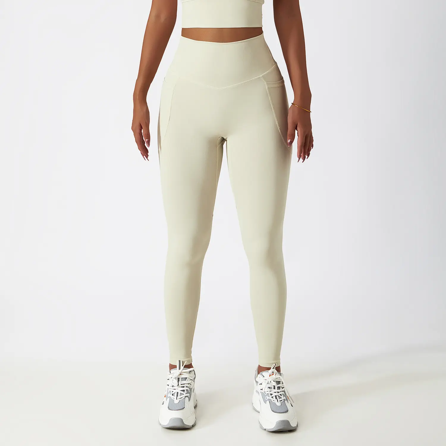 Women Fitness Leggings Yoga Workout Running Pants High Waist Butt Lift Sports Tights Side Pocket Mesh Leggings Trousers Pants