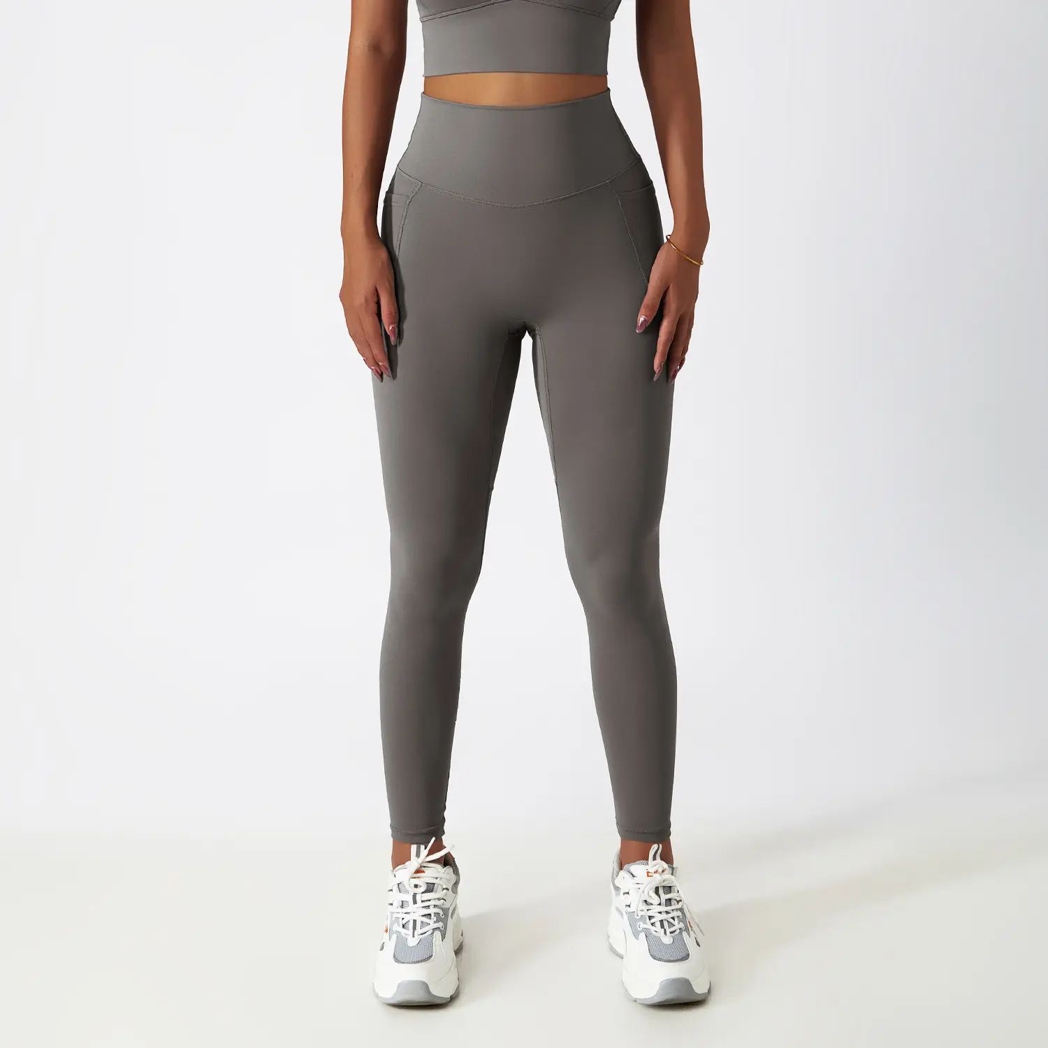Women Fitness Leggings Yoga Workout Running Pants High Waist Butt Lift Sports Tights Side Pocket Mesh Leggings Trousers Pants