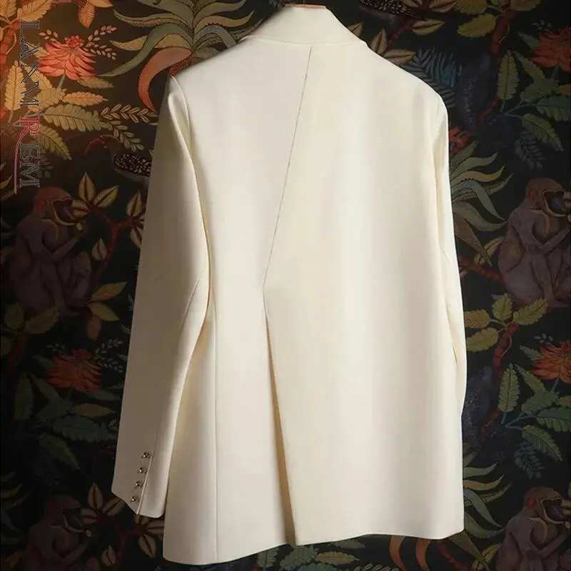 LANMREM Women's Single Breasted Blazer 2025 New Fashion 2025 Autumn Chic Casual Back Slit Design Niche Famale Suit Coat 2DB4253