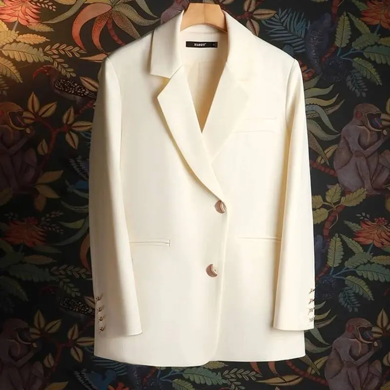 LANMREM Women's Single Breasted Blazer 2025 New Fashion 2025 Autumn Chic Casual Back Slit Design Niche Famale Suit Coat 2DB4253