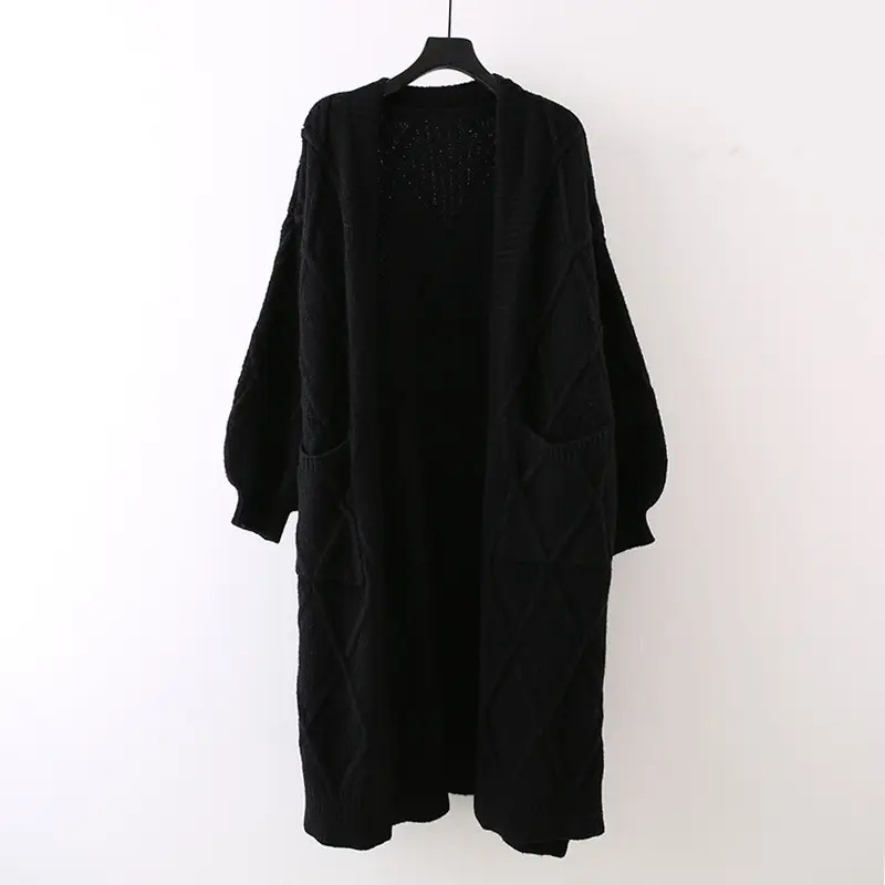 LANMREM Cable Knit Sweater Cardigan Coat Women's 2025 New Korean Chic Autumn Winter Thickened Knitting Long Clothing 2DB4257