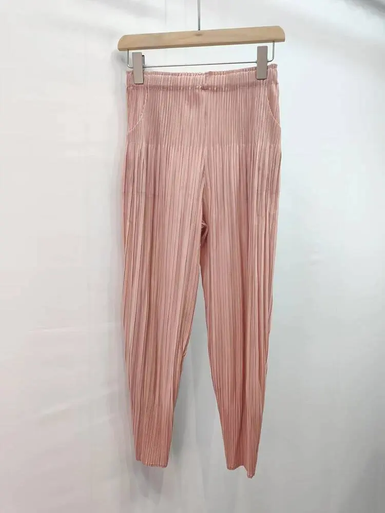 LANMREM High Quality 2025 Summer New Loose Women's Carrot Pants Simple Breathable Casual Elastic Waist Harem Trousers 2DB3527