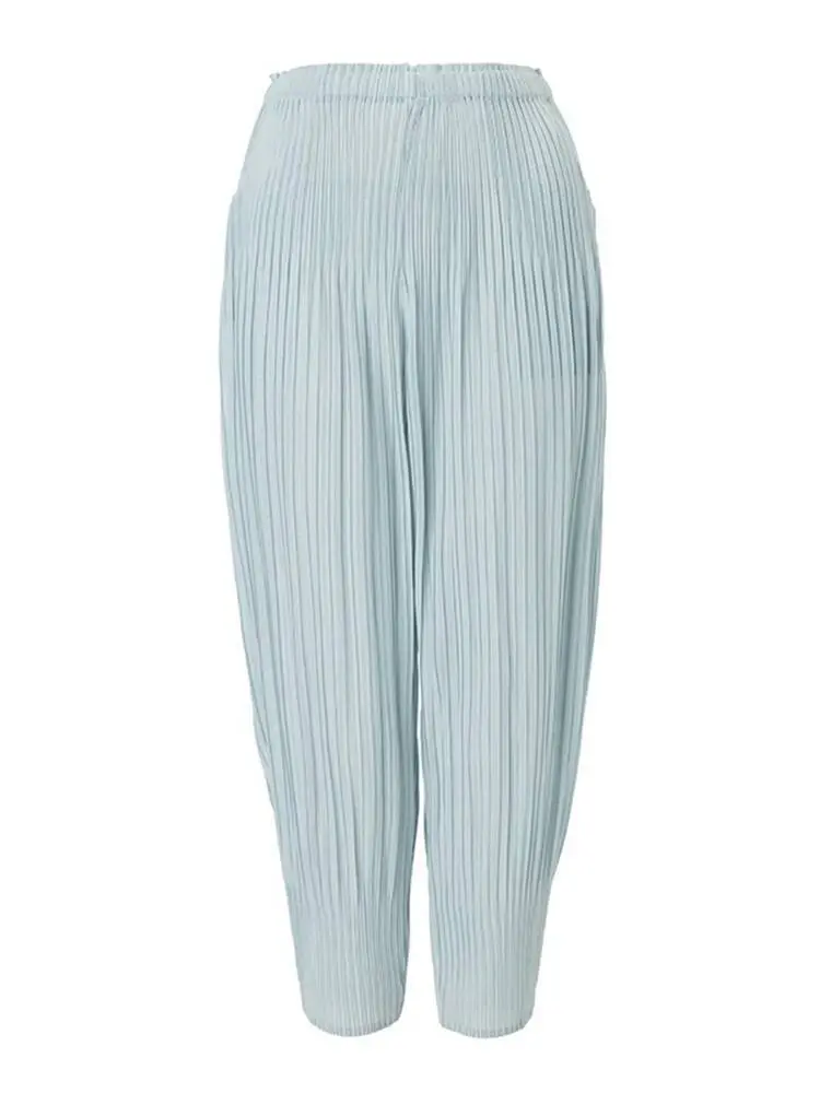 LANMREM High Quality 2025 Summer New Loose Women's Carrot Pants Simple Breathable Casual Elastic Waist Harem Trousers 2DB3527