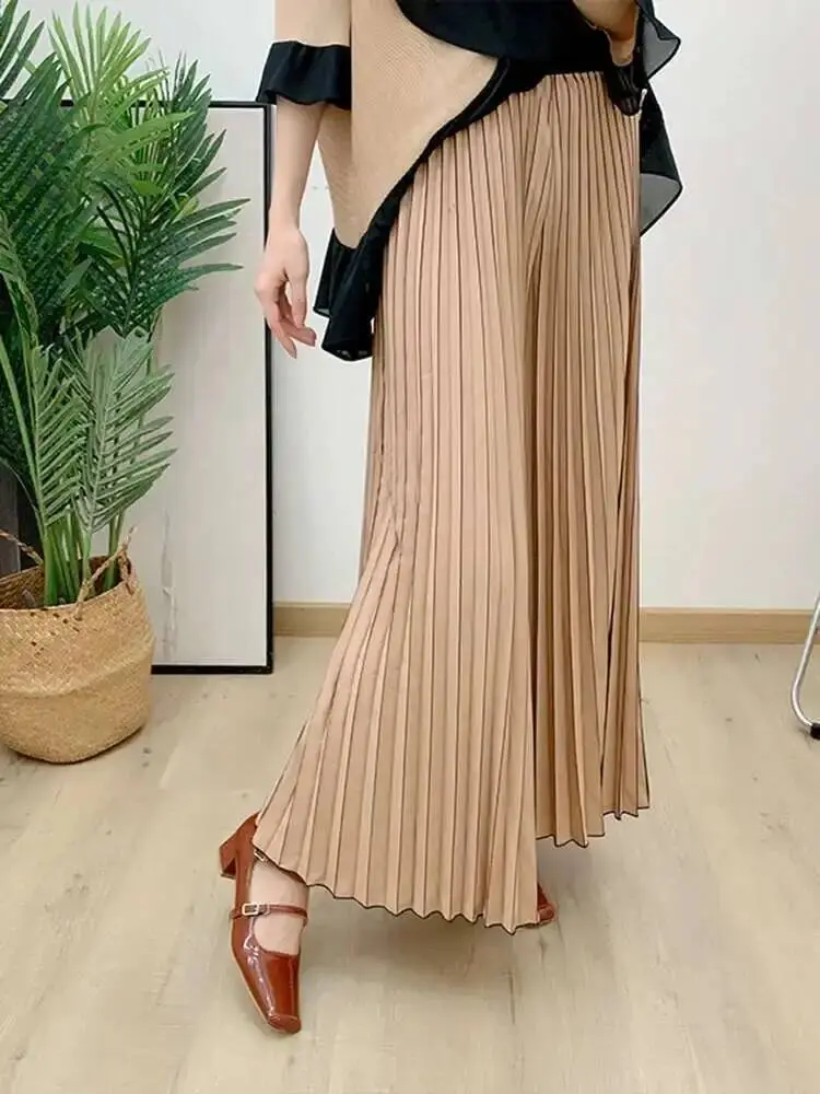 LANMREM Ruffled Irregular Top+casual Wide Leg Pants Versatile Two-piece Pleated Set Female Loose Elegant Clothing 2DA2165