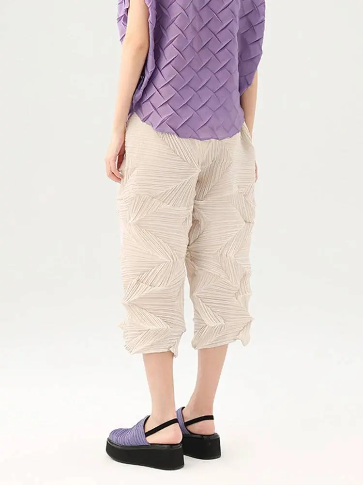 LANMREM Pleated Casual Pants 2025 Summer Dopamine Solid Color Loose Fashion Versatile Ankle-length Pants Causal Trousers 2DB2834