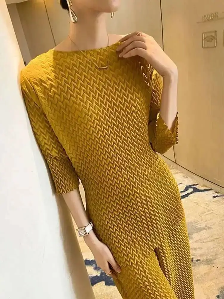 LANMREM 2 Pieces Pleated Sets For Women Round Neck Bandage Shirt With Loose Trouses Female Fashion Clothing Spring New 2DB2228