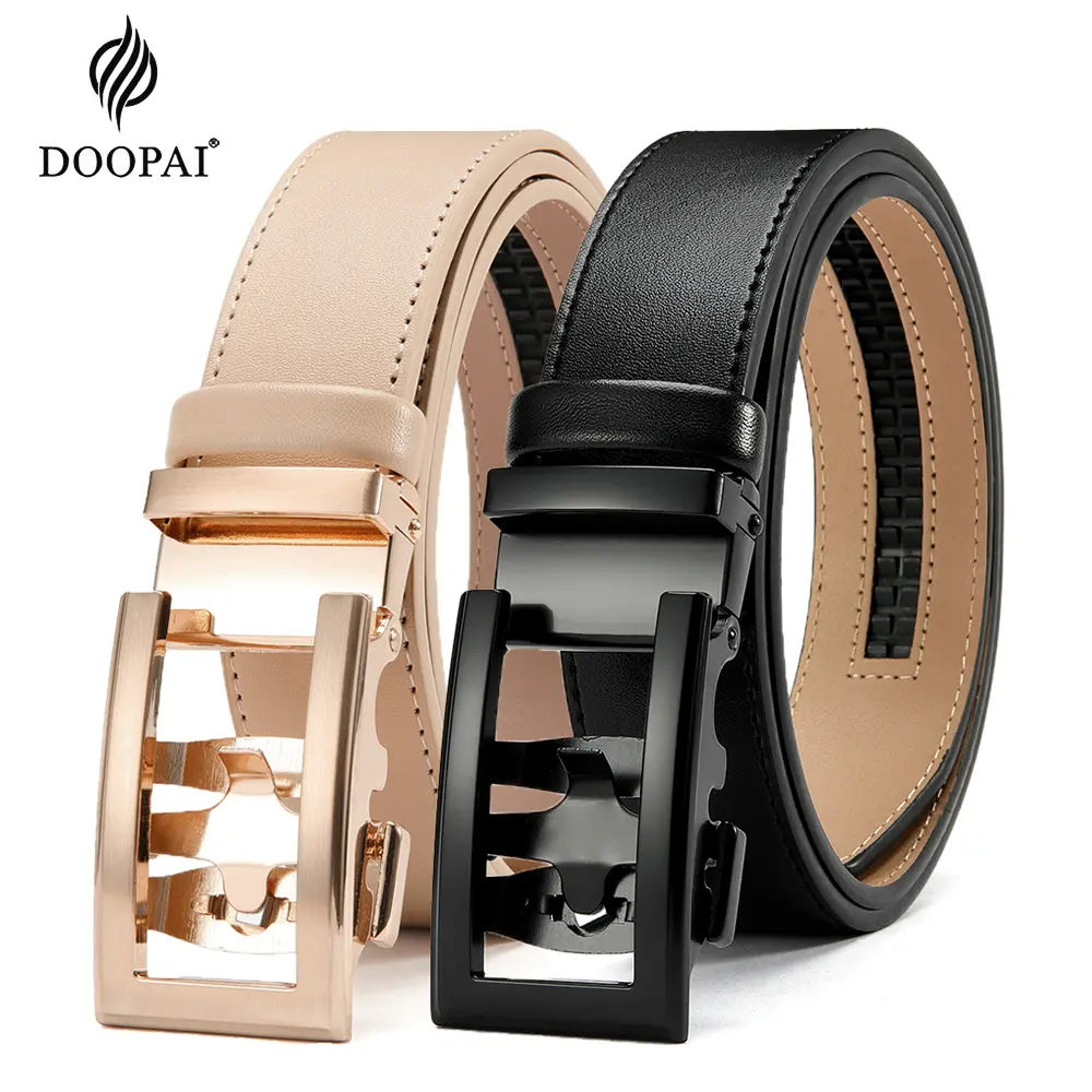 New Mens Belt Hollow Automatic Mens Genuine Leather Luxury Belt for Men Belt Male Strap Male Metal Automatic Buckle Women