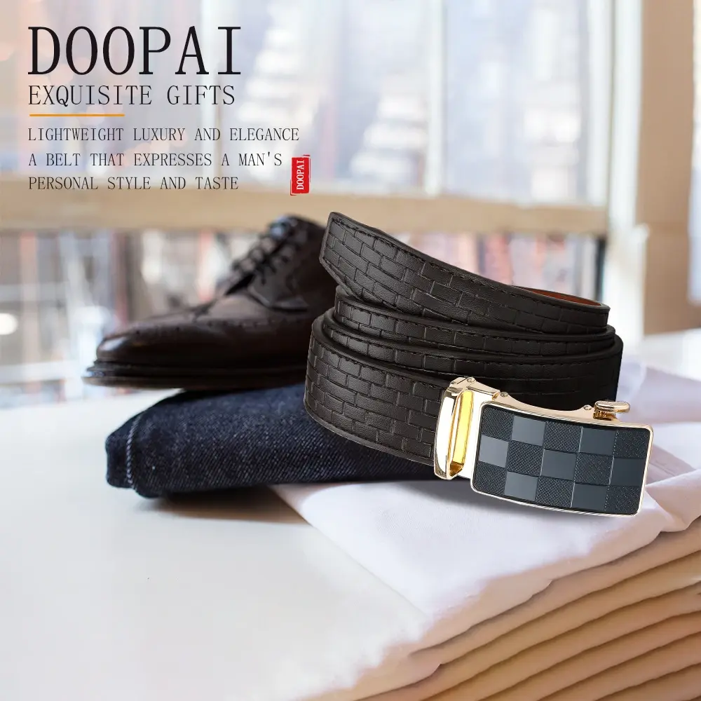 Men's Leather Belt, Automatic Leather Belt, Casual and Fashionable Ratchet Belt, Men's Waist Belt Suitable for Various Occasions