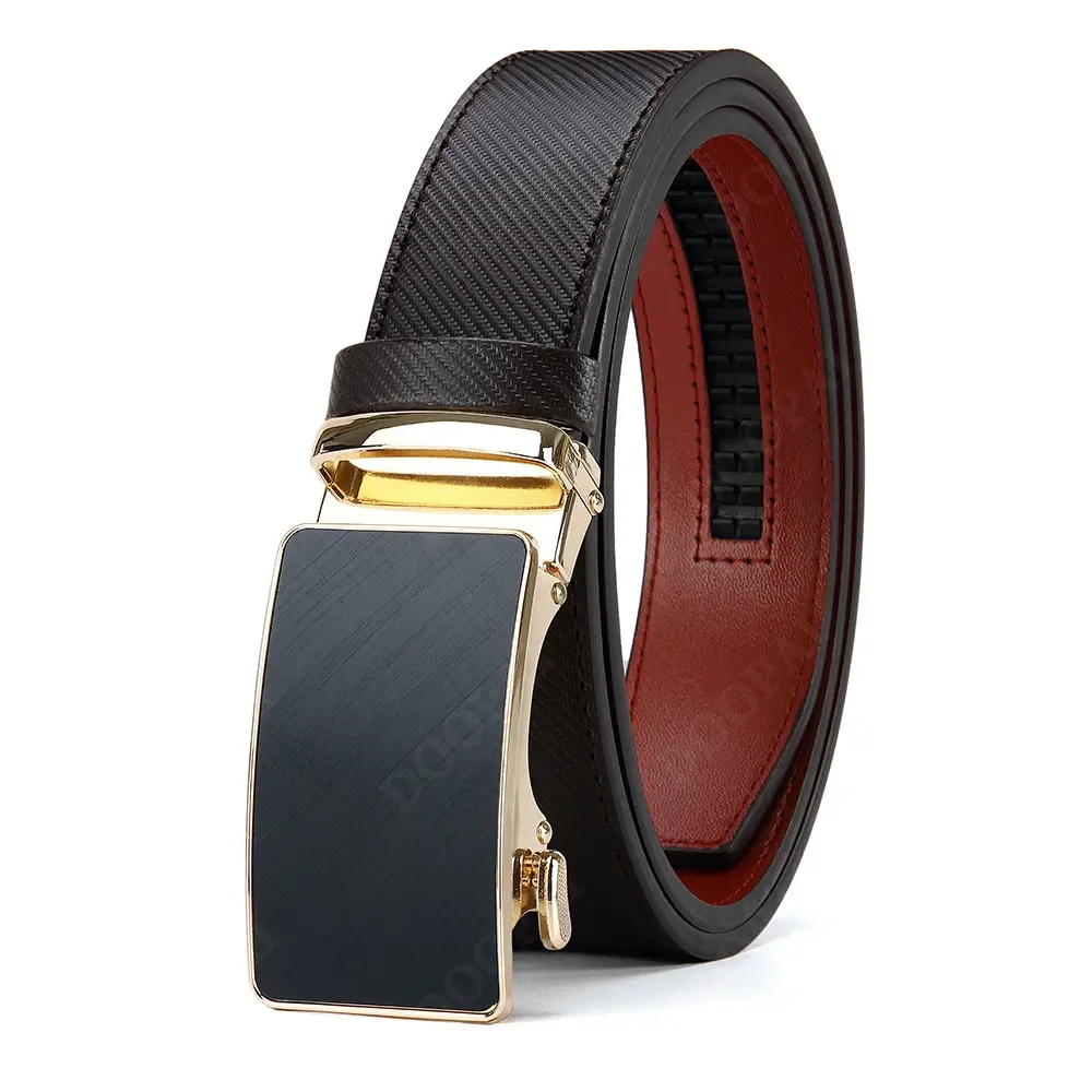 Men's High-quality Cowhide Belt, Men's Leather Belt, Luxury Leather Belt, Metal Automatic Alloy Buckle, Fashionable Ratchet Belt