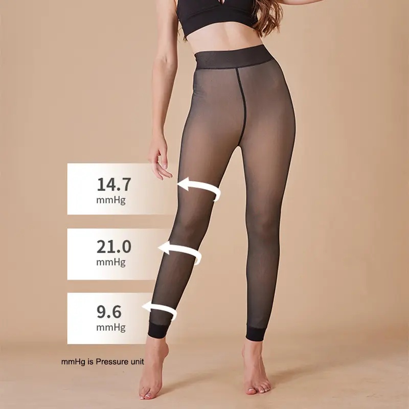 Thicken Warm Thermal Leggings For Women Winter High Waist Elastic Sexy Translucent Women Pants Fleece Velvet Black Tights