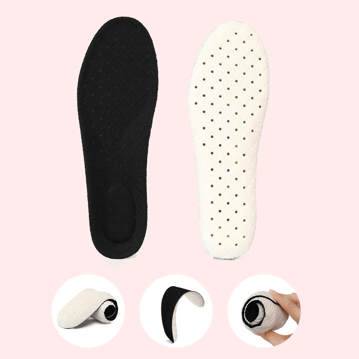 Sports Insoles for Shoes PU Sole Soft Breathable Shock Absorption Cushion Arch Support Insoles Comfortble Shoe Steppers