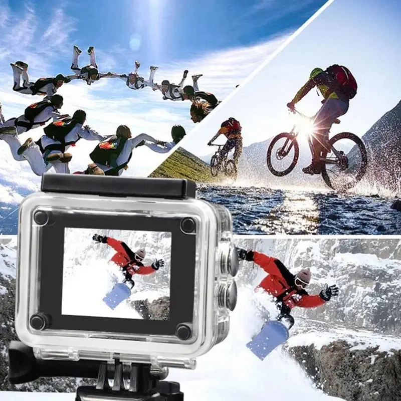 4K 1080P 30FPS WiFi Waterproof Action Camera 2 Inch Screen 170D Underwater Helmet Sports Mini Cam Outdoor Video Recording Device